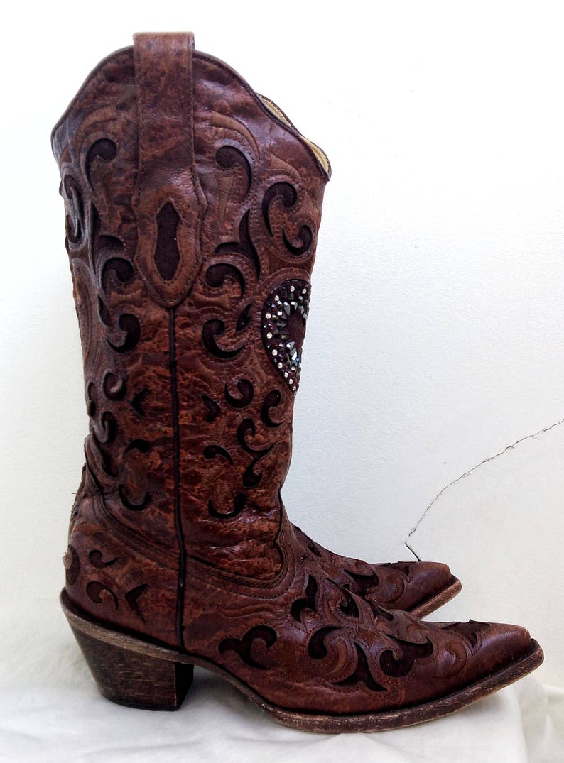Vintage 1980/'s BOOTS COWGIRL GENUINE Boots Fringes Cowboy Boots Western Native American Country Womens Indiennes Western