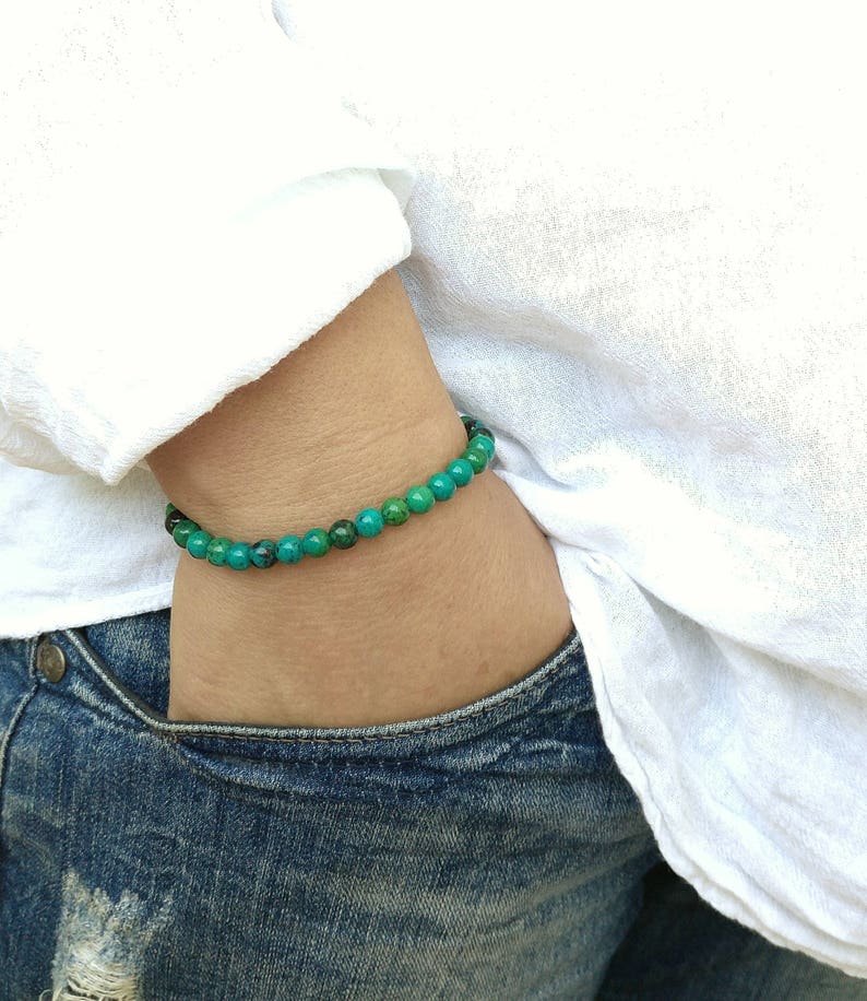 Mens Bracelet Perle Homme Men Bracelete BRACELETS for Women 6 mm Bracelet Hrysocolla Natural Women Bracelet Chakra Energy Beaded