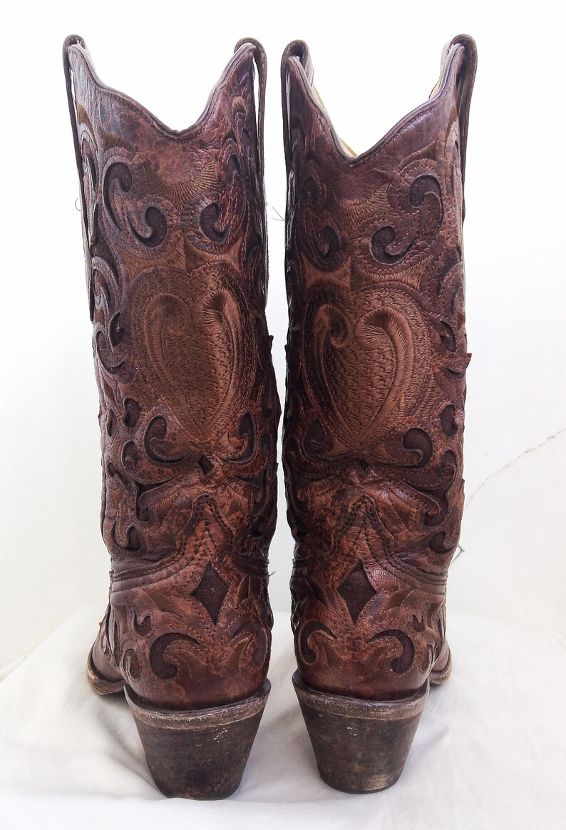 Vintage 1980/'s BOOTS COWGIRL GENUINE Boots Fringes Cowboy Boots Western Native American Country Womens Indiennes Western