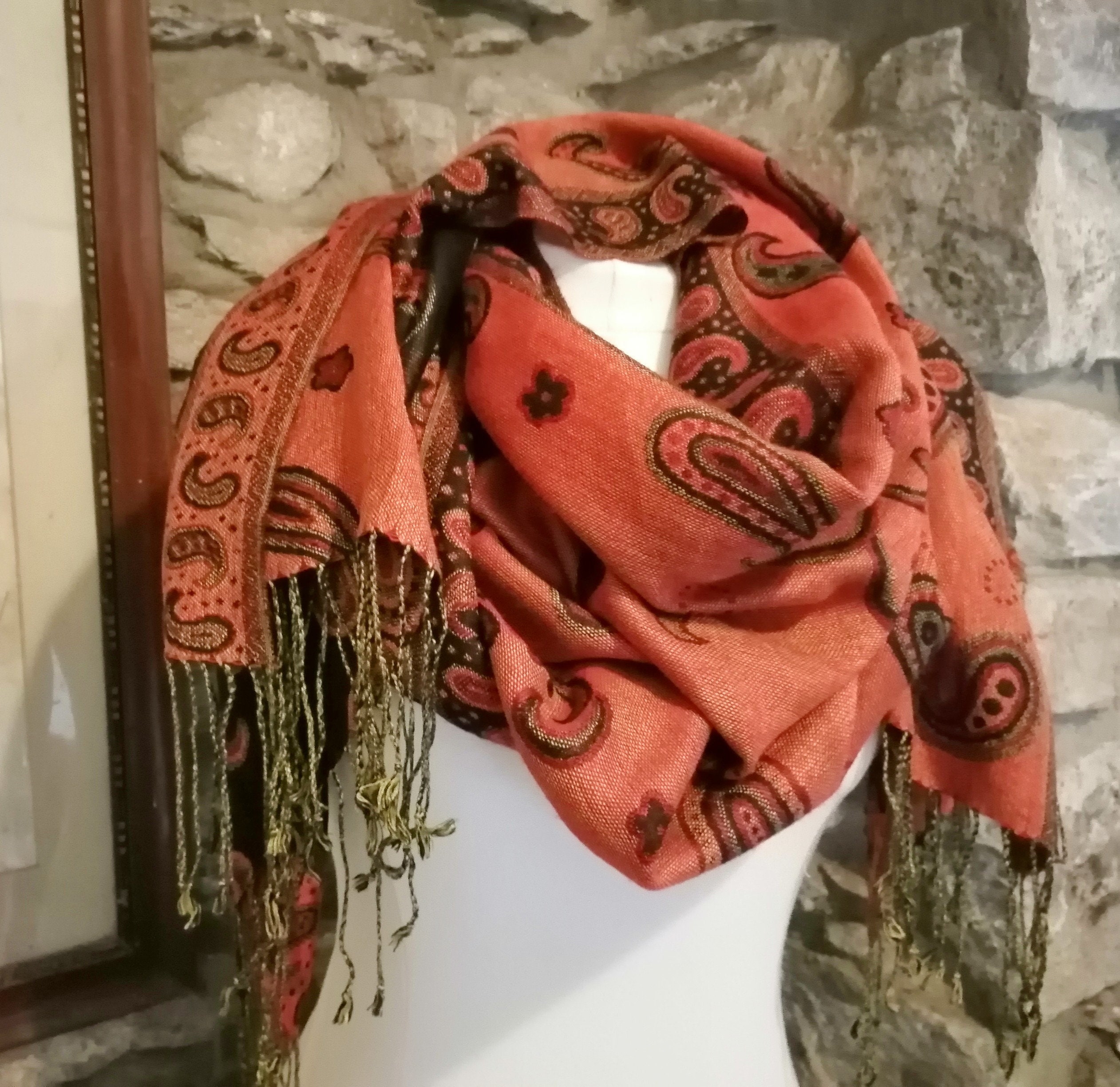 小物 paisley pattern long stole Paisley Stoles - Etsy