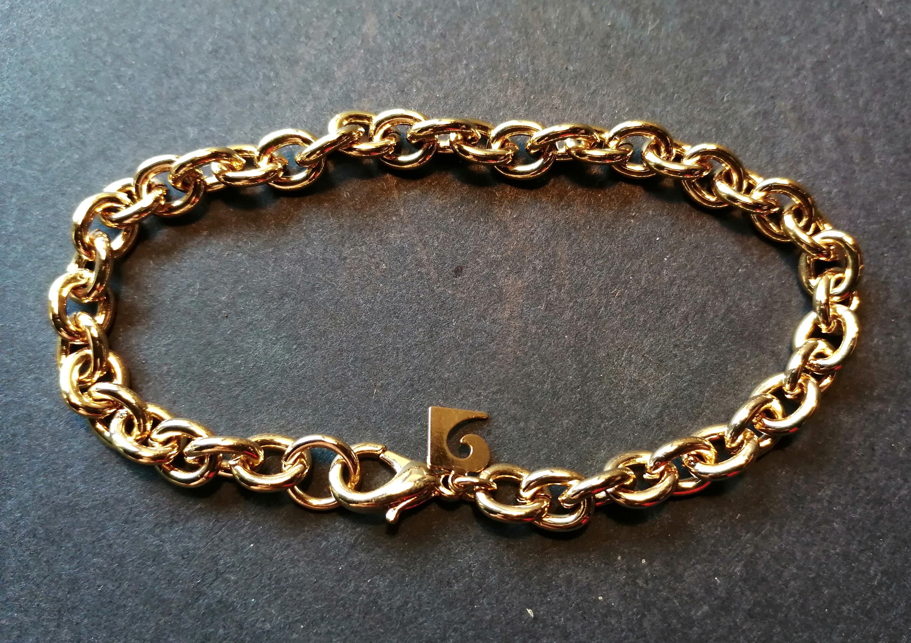 Vintage Pierre Cardin Chain Bracelet 9 ct Gold Plated Rolo | Etsy