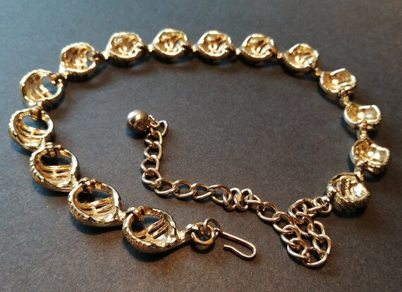 Vintage Chain Link Choker Necklace - Gold Tone - … - image 9