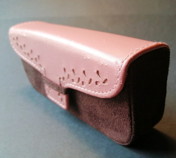 Vintage Laura Ashley Glasses Case Pink Leather/Brow… Gem