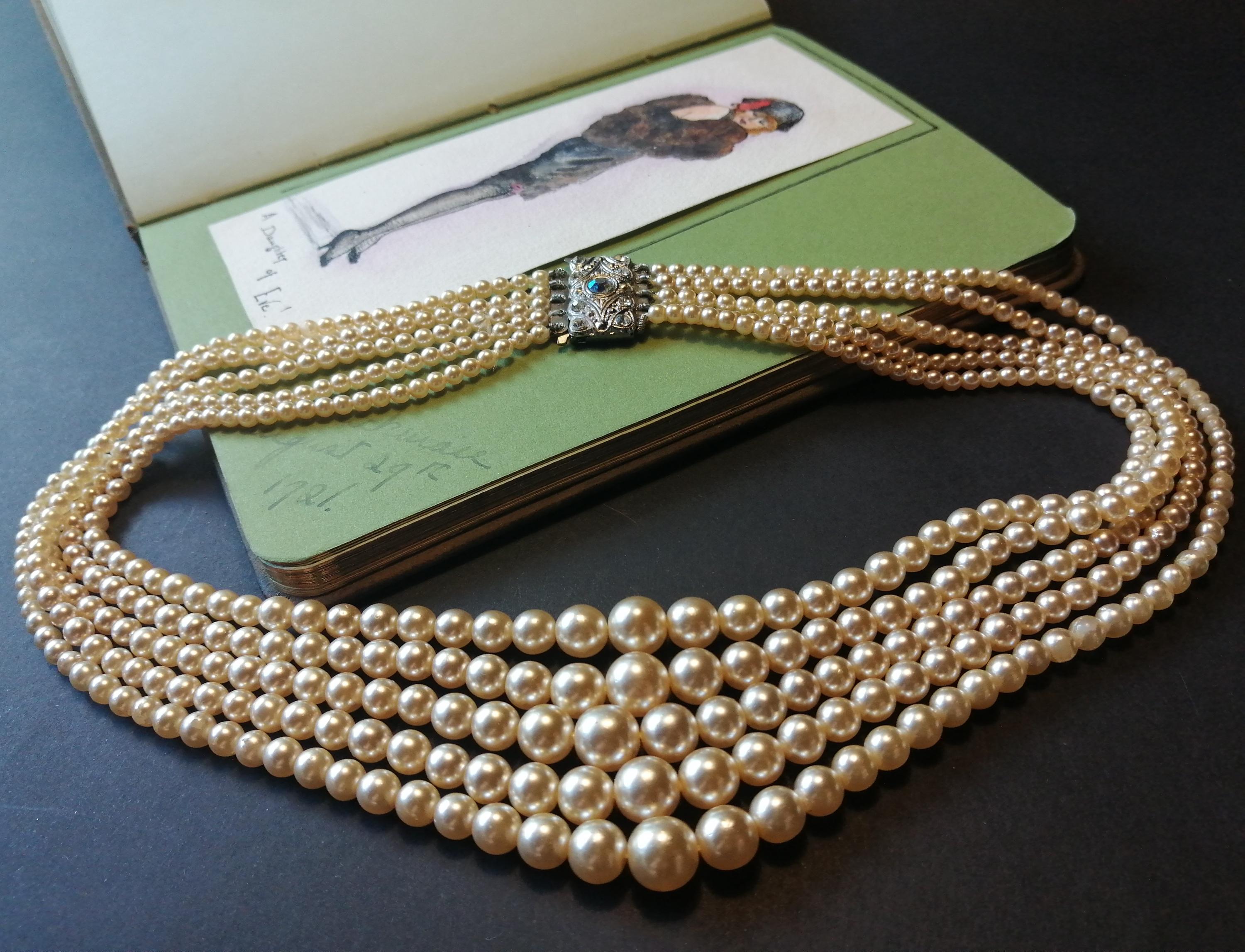VINTAGE HOLLYWOOD★Double Ring Pearl Necklace Old Hollywood Pearls - Etsy Canada