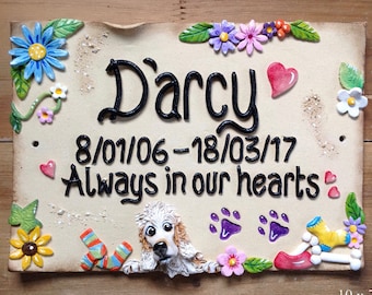 Pet Memorial Plaque - Insegna in gres ceramico Su misura e personalizzata