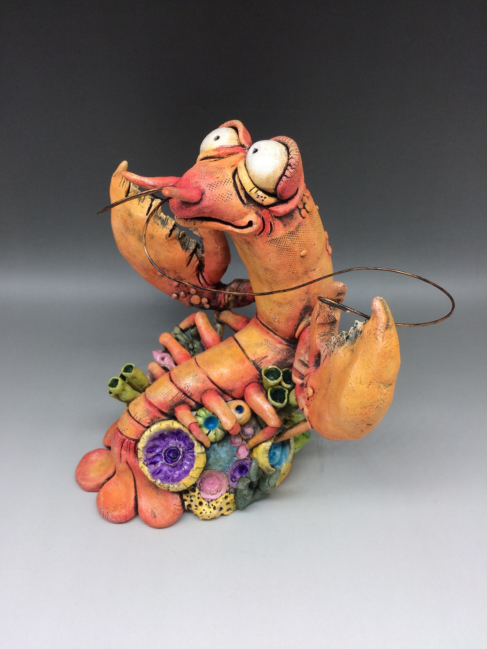Lobster Sculpture Ceramic Whimsical animal Pottery Under the Etsy