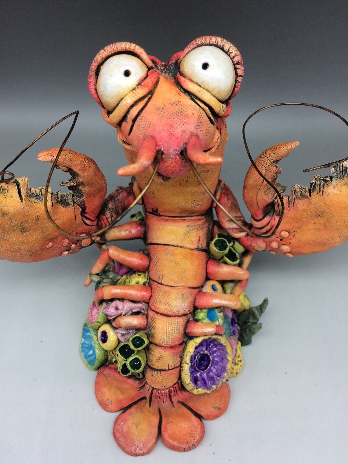 Lobster Sculpture Ceramic Whimsical animal Pottery Under the Etsy