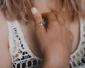 Bague JOY, chaîne,médaille et perle