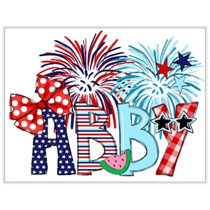 Red, White, Blue July 4th CUSTOM SUBLIMATION TRANSFER Ready to Press