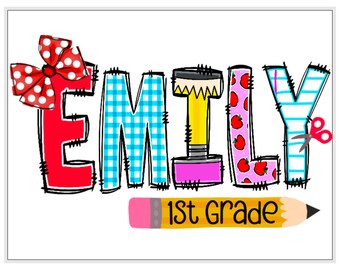 PERSONALIZED SUBLIMATION TRANSFER Ready to Press. Perfect for Back to School!