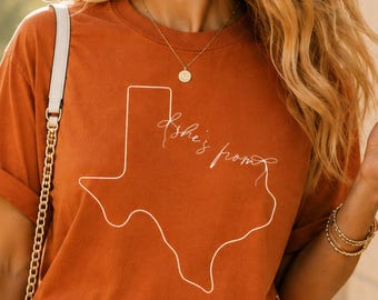 She’s From Texas Shirt Texas Girl Graphic Tee Southern State Pride Shirt Country Music Inspired Tee Texas Game Day Shirt Texas Gift for Her