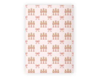 Pink Nutcracker Coquette Bow Gift Wrapping Paper Roll