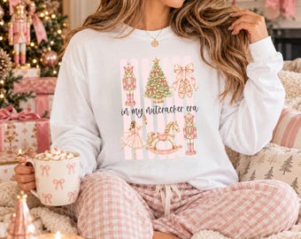 Pink Nutcracker Christmas Shirt Comfort Colors Long Sleeve Tee Coquette Ballet Christmas Top Pink Holiday Shirt Nutcracker Market Gift