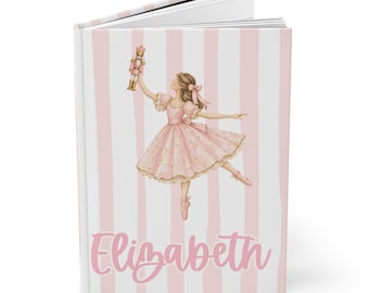 Custom Name Pink Nutcracker Journal | Hardcover Lined Notebook