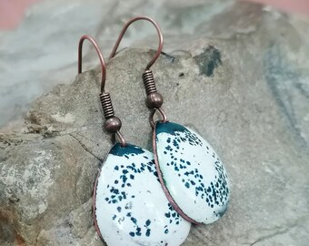 Copper Enamel Earrings