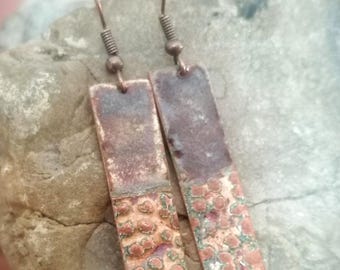 Copper Enamel Earrings
