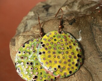 Copper Enamel Earrings
