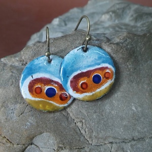 Pendientes de esmalte de cobre