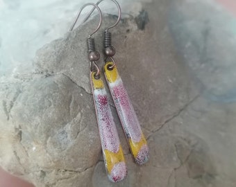 Copper Enamel Earrings