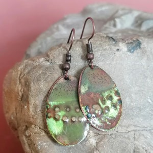 Pendientes de esmalte de cobre