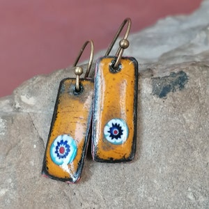 Pendientes de esmalte de cobre