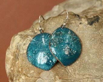 Copper Enamel Earrings