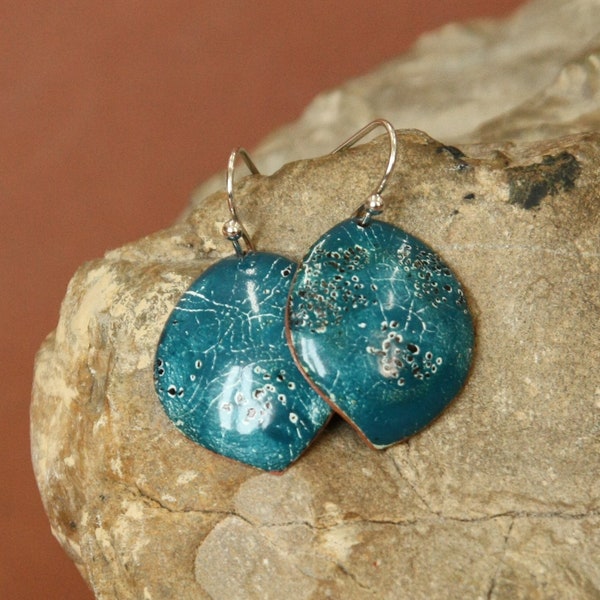 Copper Enamel Earrings