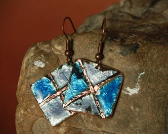 Copper Enamel Earrings