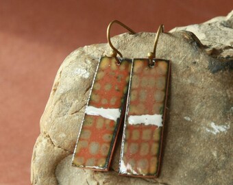 Copper Enamel Earrings