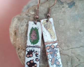 Copper Enamel Earrings