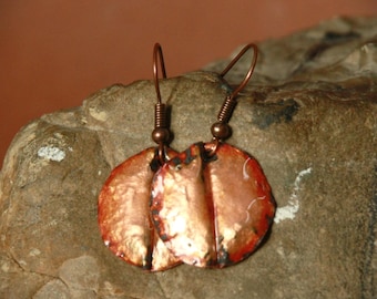 Copper Enamel Earrings