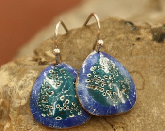 Copper Enamel Earrings