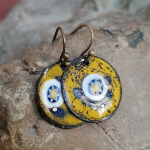 Pendientes de esmalte de cobre