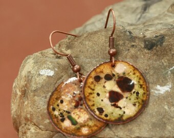 Copper Enamel Earrings