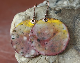 Copper Enamel Earrings