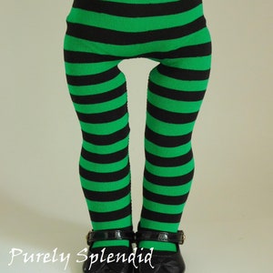 Green and Black Striped Halloween Tights for 18 inch girl dolls, Perfect Fit, American made