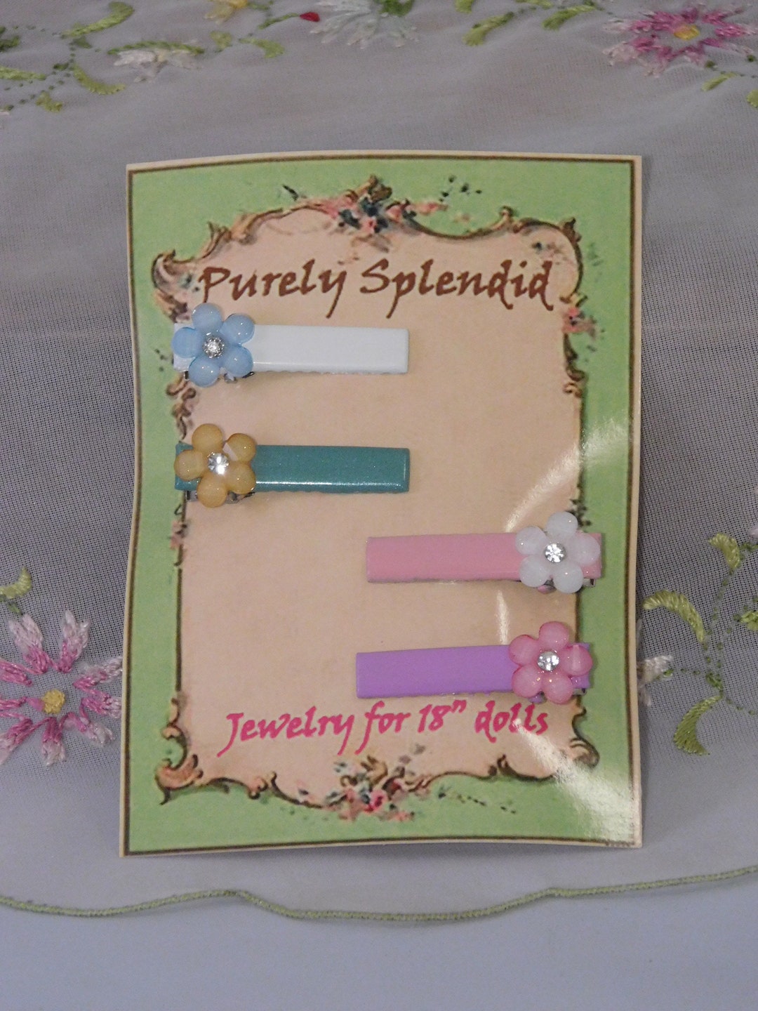 Pastel Flower Hair Clips for Girls and Dolls American Made Etsy