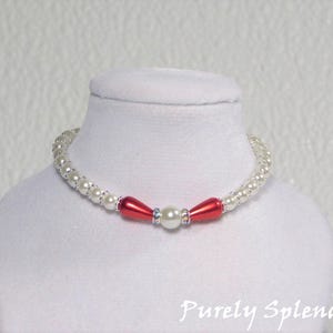 Holiday Pearl Necklace & Bracelet Set for 18 inch girl dolls, American made doll jewelry, color choices