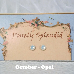 American made October - Opal 2mm sized studs for girl dolls American made | Purely Splendid
