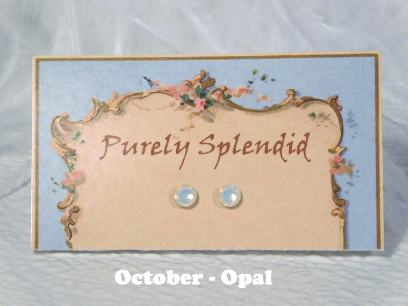 American made October - Opal 2mm sized studs for girl dolls American made | Purely Splendid