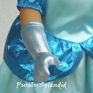 icy blue long gloves for 18 inch dolls