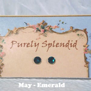 American made May - Emerald 2mm sized studs for girl dolls