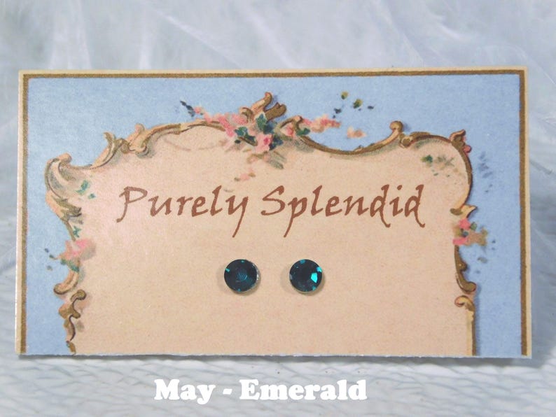American made May - Emerald 2mm sized studs for girl dolls