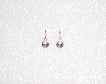 Large Sparkling Golden Earring Dangles for 18 inch Girl Dolls or YOU, American made, rhinestone earrings