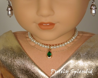 Classic Pearl Necklace with or without pendant for 18 inch girl dolls, American made