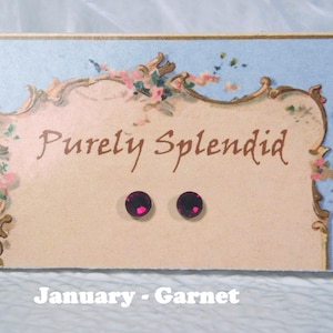 January - Garnet 2mm sized studs for girl dolls American made | Purely Splendid