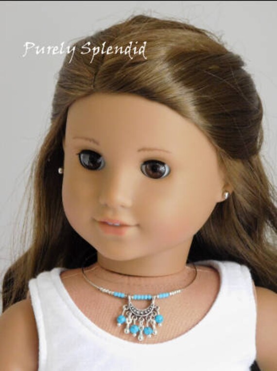 Turquoise Tribal Choker Necklace For 18 Inch Girl Dolls Etsy