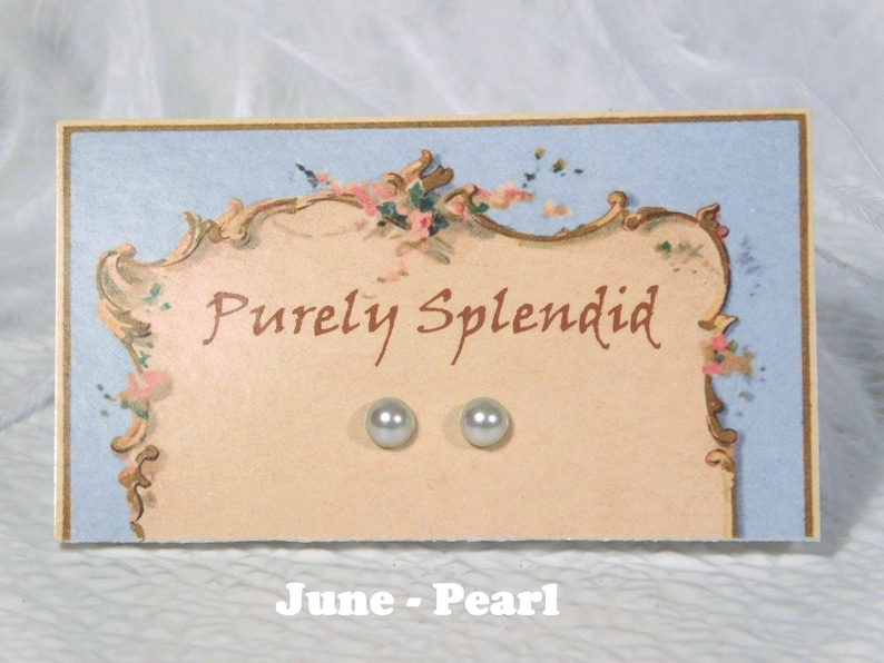June - Pearl 2mm sized studs for girl dolls, American made | Purely Splendid