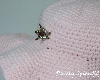 Hat Pin for dolls, American made Sparkling Gold
