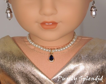 Classic Pearl Choker Necklace with or without pendant for 18 inch girl dolls, American made glamour doll jewelry